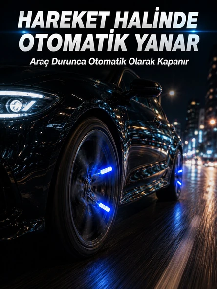 Hareketle Yanan LED Sibop Işığı 4'lü Araç Lastik Lambası ürün görseli 1