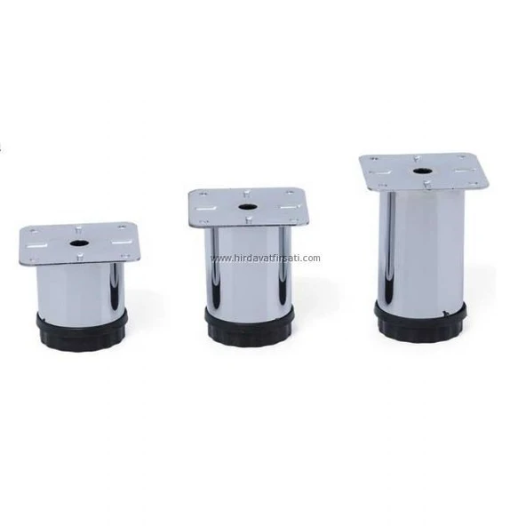 Krom rengi kalın sağlam metal baza ayağı 6 cm, 8 cm, 10 cm, 12 cm, 15 cm, 20 cm, 40 cm ürün görseli 1