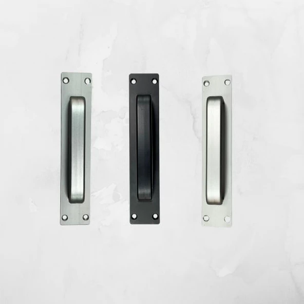 Marelli PULL Gri saten Aluminyum şık sürme kapı çekmesi - Resim 2