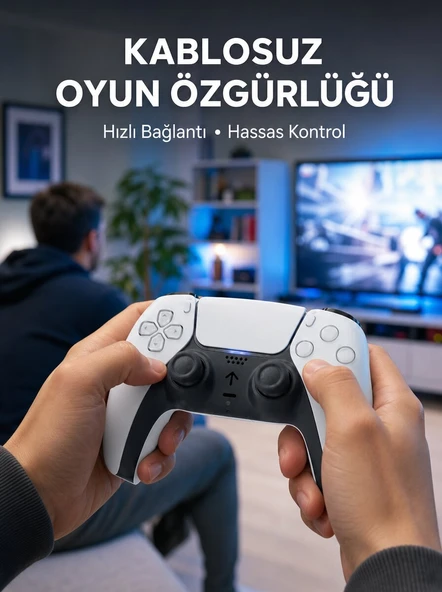 PS5 Uyumlu Kablosuz Oyun Kolu Sessiz Tuşlar ve Güçlü Performans Yeni Nesil ürün görseli 1