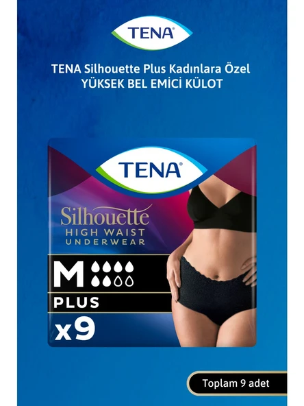 Tena Silhouette Plus Emici Külot Siyah Orta Boy M 9'lu Hasta Bezi ürün görseli 1