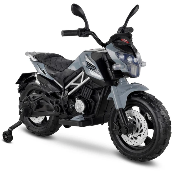 Babyhope 447 Motocross Akülü Motorsiklet 12V Gri ürün görseli 1