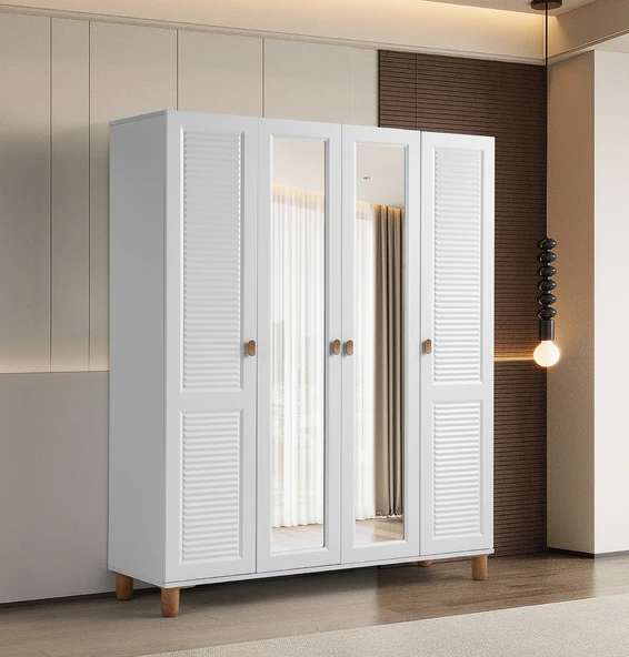 Pema Home Favori %100 Mdf Membran 4 Kapaklı Dolap Gardırop ürün görseli 1