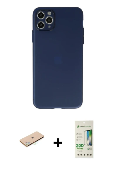 MARSİLYAN™- iPhone 11 Pro Max Kılıf Atlas Minimal Prime - Siyah 20D Premium Cam Ekran Koruyucu + Renkli Kamera Lens Koru ürün görseli 1