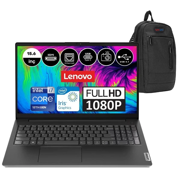Lenovo V15 Gen4 Intel Core I7 1355U 40 GB 2 Tb SSD Intel Iris Xᵉ Windows 11 Pro 15.6" Fhd Taşınabilir Bilgisayar 83A1003NTXW27 + Weblegelsin Çanta ürün görseli 1