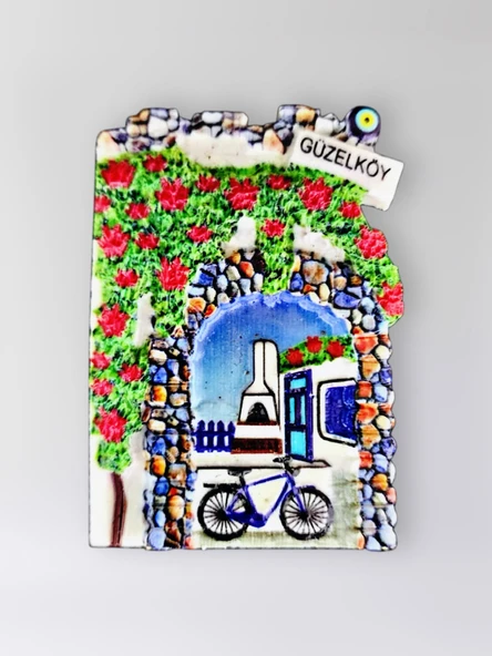 GÜZELKÖY Polyester Kabartmalı Magnet 5,5 x 7 cm Dekoratif Hediyelik Buzdolabı Süsü (Kod:1542) ürün görseli 1