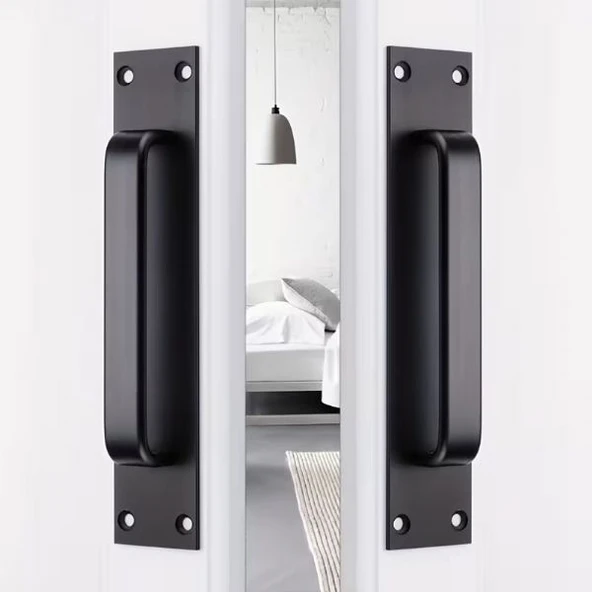 Marelli PULL Siyah Aluminyum şık sürme kapı çekmesi - Resim 3