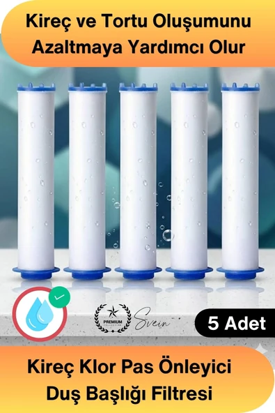 #Filtre 5 Adet Duş Başlığı Filtresi Kireç Klor Pas Önleyici Yedek Filtre Seti Pamuk Su Arıtma Kartuşu Standart Uyum Bany ürün görseli 1