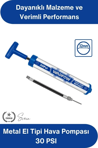 #ElPompası Metal El Tipi Hava Pompası 30 PSI Mini Bisiklet Lastik Top Şişirme Pompası Alüminyum Gövdeli İğne Uçlu Manuel ürün görseli 1