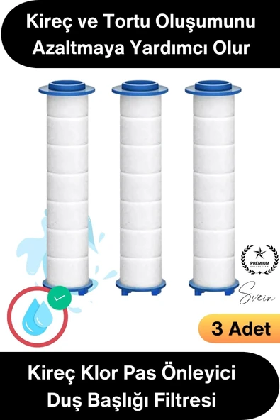 #Filtre 3 Adet Duş Başlığı Filtresi Kireç Klor Pas Önleyici Yedek Filtre Seti Pamuk Su Arıtma Kartuşu Standart Uyum Bany ürün görseli 1