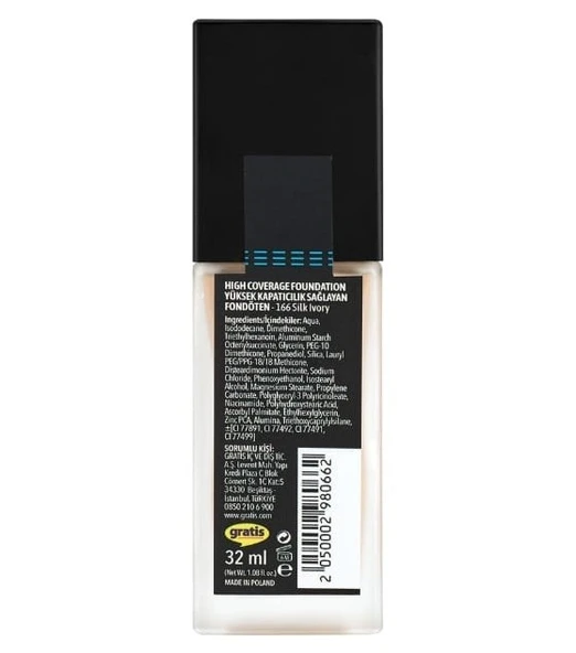 LYKD High Coverage Fondöten 166 Silk Ivory - Resim 4