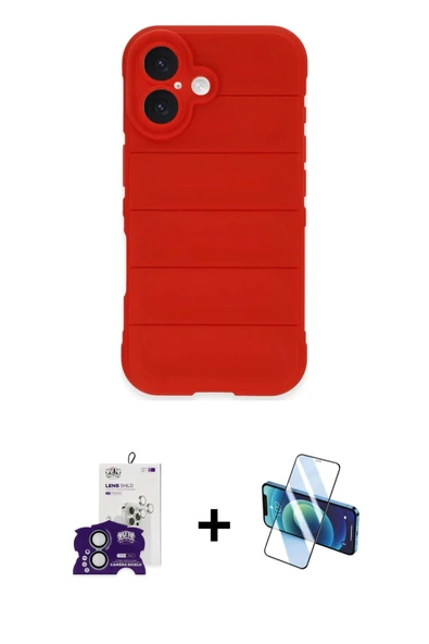 MARSİLYAN™- iPhone 16 Kılıf Atlas Koleksiyonu - Siyah 3D Antistatik Seramik Nano Ekran Koruyucu + Bilvis Titan Kamera Le ürün görseli 1