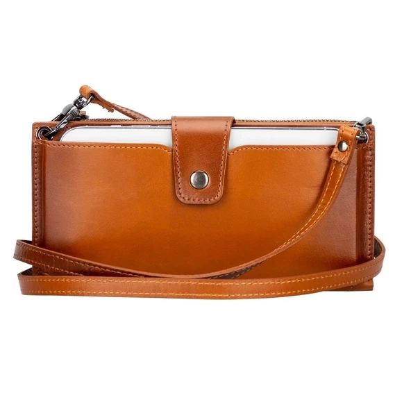 Lozan Strap 6.5 inch Uyumlu Deri Kartlıklı Kılıf RST2EF Taba ürün görseli 1