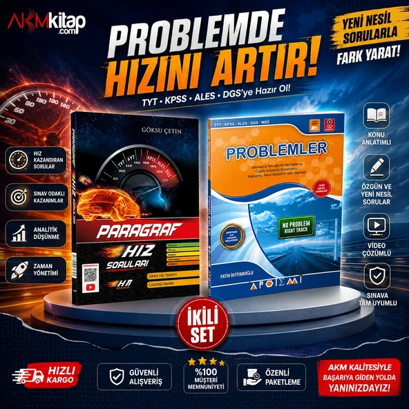 Apotemi Problemler ve Hız Renk Paragraf Soru Bankası Seti 2 Kitap ürün görseli 1