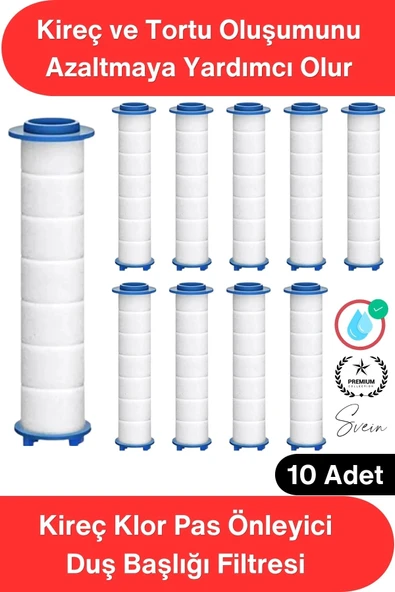 #Filtre 10 Adet Duş Başlığı Filtresi Kireç Klor Pas Önleyici Yedek Filtre Seti Pamuk Su Arıtma Kartuşu Standart Uyum Ban ürün görseli 1