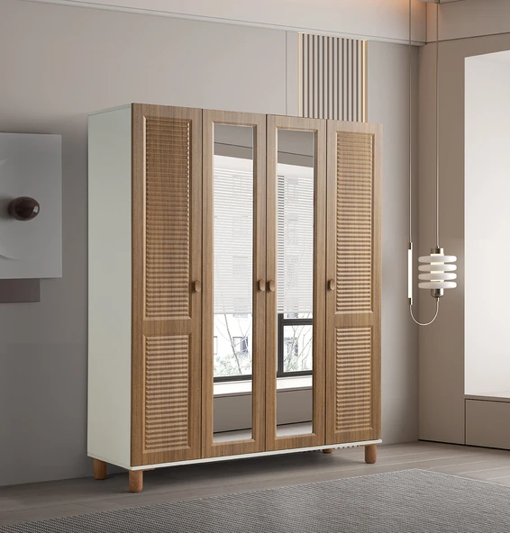 Pema Home Favori %100 Mdf Membran 4 Kapaklı Dolap Gardırop ürün görseli 1
