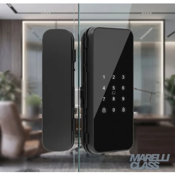 Marelli CLASS UZAKTAN KUMANDALI şifreli ve kartlı elektronik cam kapı kilidi ürün görseli 1