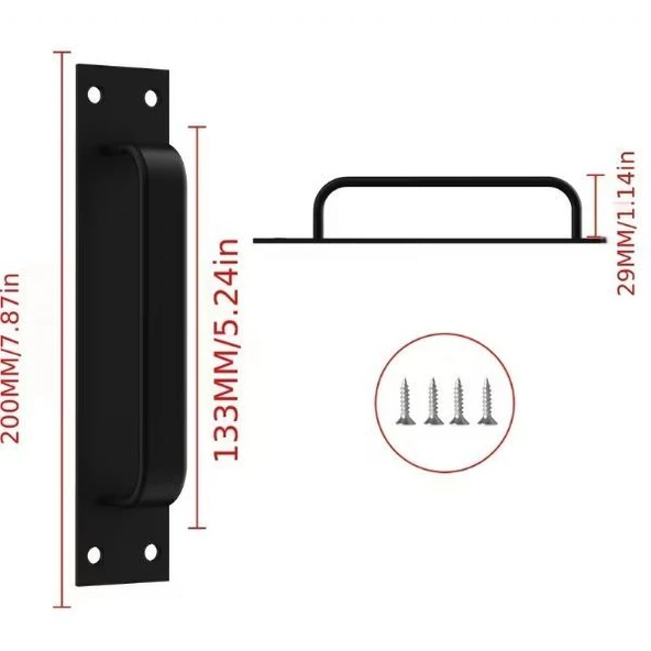 Marelli PULL Siyah Aluminyum şık sürme kapı çekmesi - Resim 4