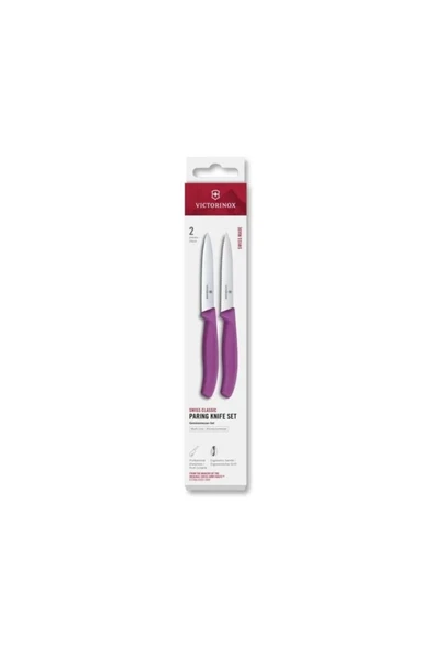 Victorinox 6.7795.2C1 Swiss Classic 2li 10cm Soyma Bıçağı Set, Mor ürün görseli 1