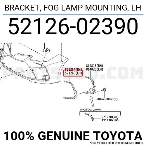 Toyota Corolla 2019-2024 Sis Lamba Kapağı Nikelaj+Siyah Sol (Oem No:5212602390) ürün görseli 1