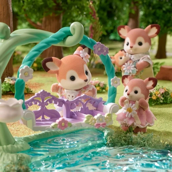 Geyik Bebeklerin Çiçekli Salıncak Seti - Resim 2