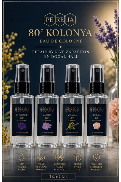 4’Lü Mini Çanta Boy Kolonya Serisi 4x50 ML ürün görseli 1