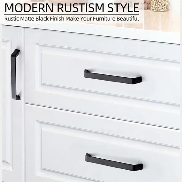 Marelli TERRA BLACK siyah 96 mm mobilya dolap kulbu - Resim 3