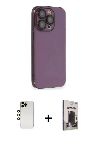MARSİLYAN™- iPhone 13 Pro Max Kılıf Siluet Minimal Özel Seri - Siyah Bilvis Hayalet Cam Ekran Koruyucu + Shine Kamera Le ürün görseli 1