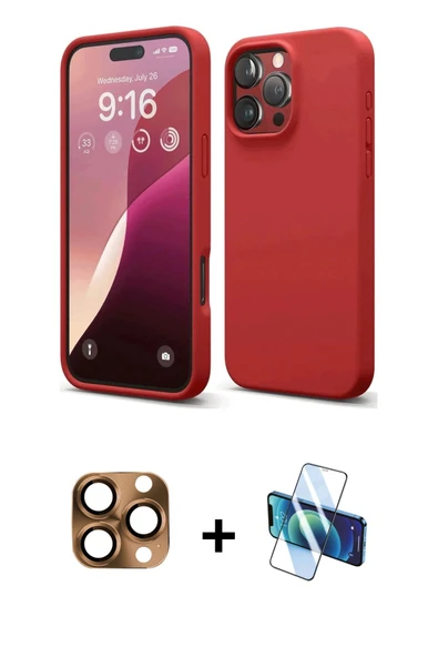 MARSİLYAN™- iPhone 16 Pro Max Kılıf Ahenk Serisi - Siyah 3D Antistatik Seramik Nano Ekran Koruyucu + Pers Alüminyum Kame ürün görseli 1