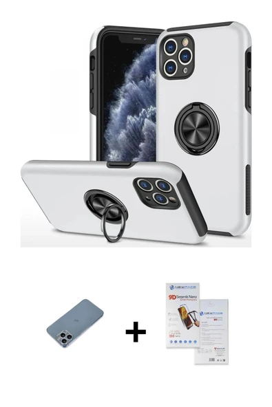 MARSİLYAN™- iPhone 11 Pro Max Kılıf Odak Form Prime - Siyah Seramik Nano Ekran Koruyucu + Shine Kamera Lens Koruma Cam - ürün görseli 1