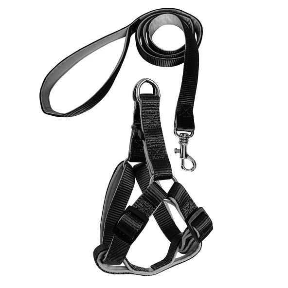Gezdirme Kayışlı Dokuma Köpek Göğüs Tasma Seti 52*73-110 cm Siyah ürün görseli 1