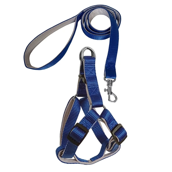 Gezdirme Kayışlı Dokuma Köpek Göğüs Tasma Seti 40*60-110 cm Mavi ürün görseli 1