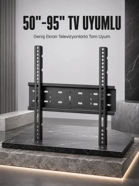 Tv Duvar Askı Aparatı 50-95 İnç Uyumlu Güvenli Sabit Montaj ürün görseli 1