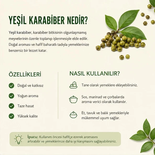 Yeşil Karabiber - 50 gr - Resim 3