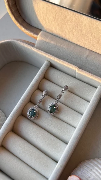 925 ayar gümüş Turmalin küpe ürün görseli 1