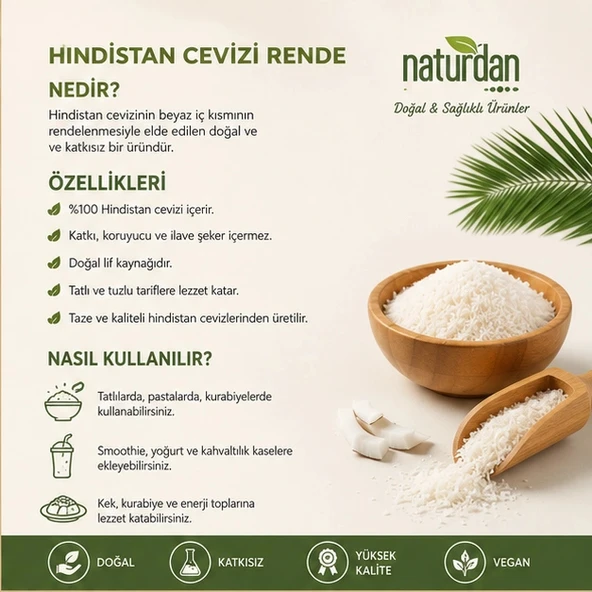 Hindistan Cevizi Rendelenmiş Iri - 500 gr ürün görseli 1