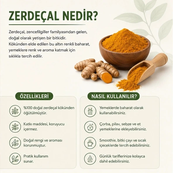 Zerdeçal Öğütülmüş Toz - 50 gr - Resim 3