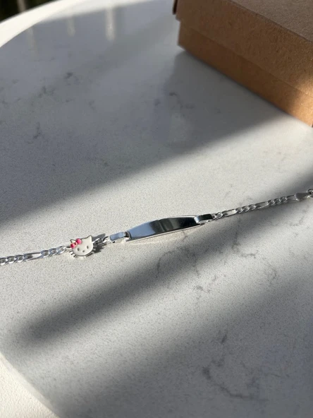 925 ayar gümüş çocuk bileklik 15 cm hello kity desen ürün görseli 1