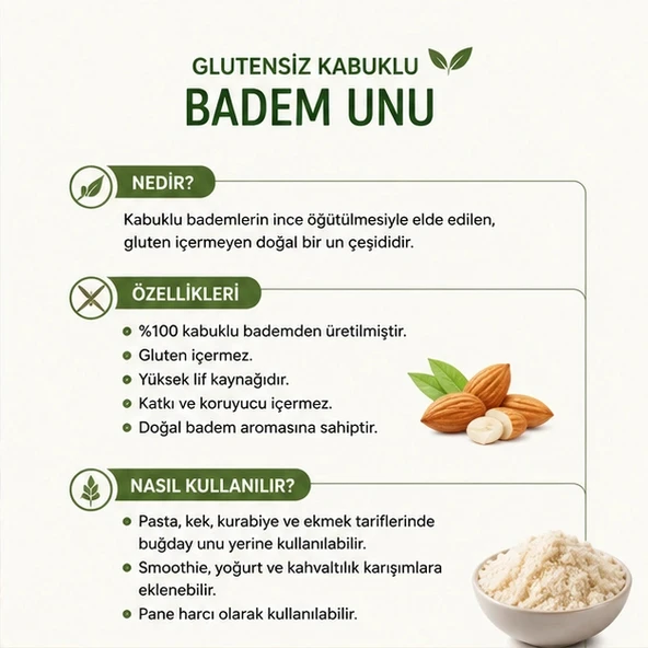 Glutensiz Kabuklu Badem Unu - 2 kg - Resim 2