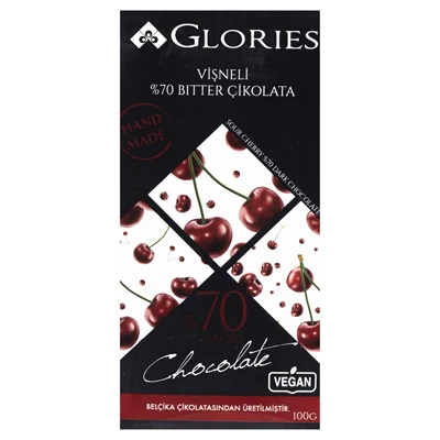 GLORIES Tablet Çikolata 100G Vişne Kakao (6'li Paket) ürün görseli 1