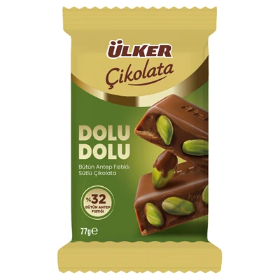 ÜLKER Çikolata Dolu Tablet 77 G Antep Fıstıklı (5'li Paket) ürün görseli 1