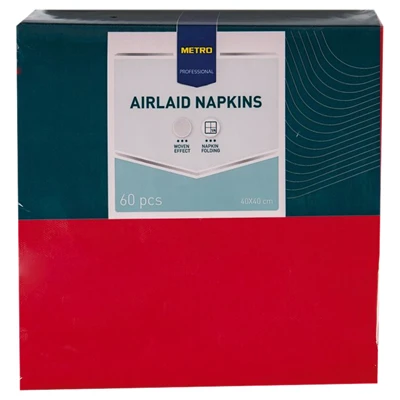 METRO PROFESSIONAL Airlaid Peçete 40*40Cm 60 Adet Kırmızı (2'li Paket) ürün görseli 1
