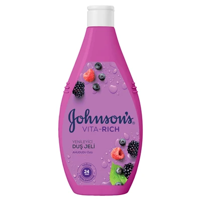 Johnson's Vita-Rich Duş Jeli 400 Ml Ahududu (4'li Paket) ürün görseli 1