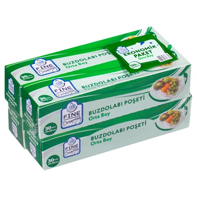 Fine Dreaming Buzdolabı Poşeti Eko 4 Adet Orta 30 (6'li Paket) ürün görseli 1