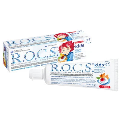 ROCS Çocuk Florürsüz Diş Macunu 3-7 Yaş 35 Ml Meyveli (5'li Paket) ürün görseli 1