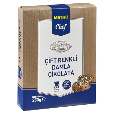 METRO Chef Damla Çikolata 250 G Çift Renk (6'li Paket) ürün görseli 1