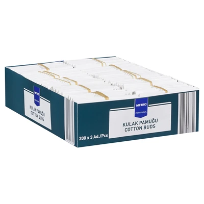 METRO PROFESSIONAL Kulak Pamuğu 200 Lü 3 Adet (3'li Paket) ürün görseli 1