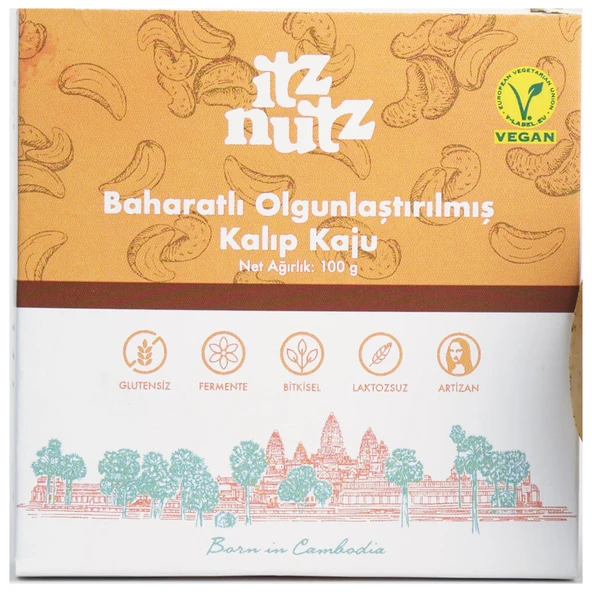 Itz Nutz Baharatlı Olgunlaştırılmış Kalıp Kaju 100 G (5'li Paket) ürün görseli 1