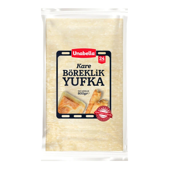 Unabella Kare Böreklik Yufka 24 Yaprak 800 G (3'li Paket) ürün görseli 1