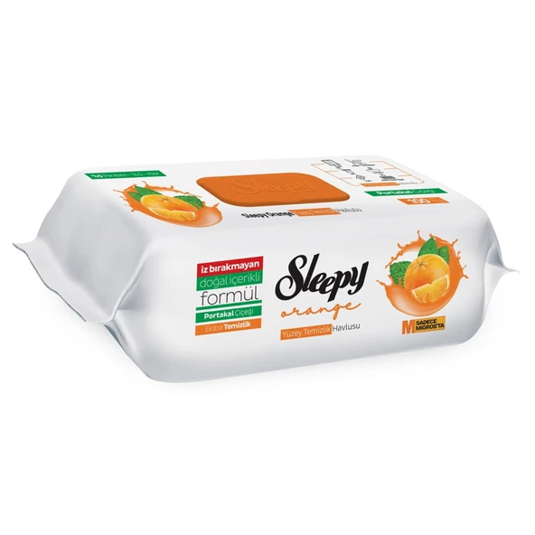 Sleepy Yüzey Temizlik Havlusu Portakal 100'lü (6'li Paket) ürün görseli 1